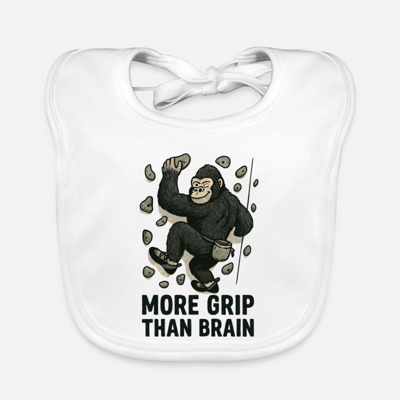 More Grip Than Brain – Gorilla bouldering Organic Baby Bibs