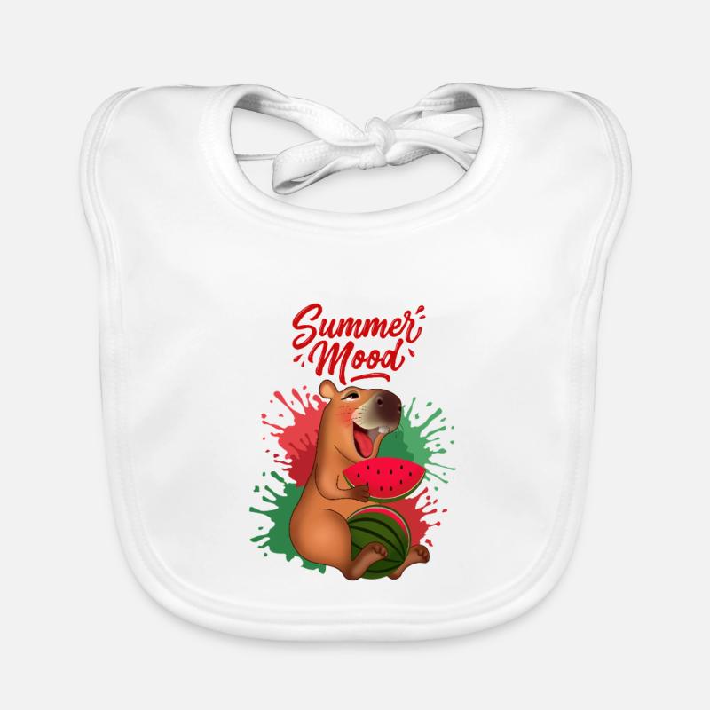 Capybara souriant avec pastèque Bavoir bio Bébé