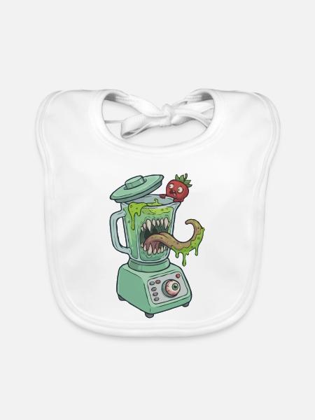 Monster Standmixer - Baby Bio-Lätzchen - Weiß - Vorne