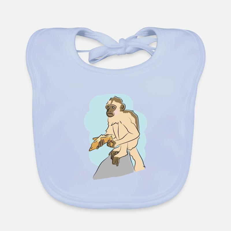 Illustriertes Design mit Affe Baby Bio-Lätzchen