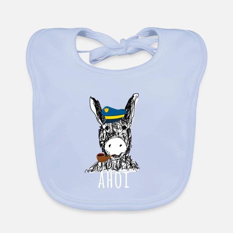Ahoy, donkey, sailor, captain, whistle, Hamburg Organic Baby Bibs