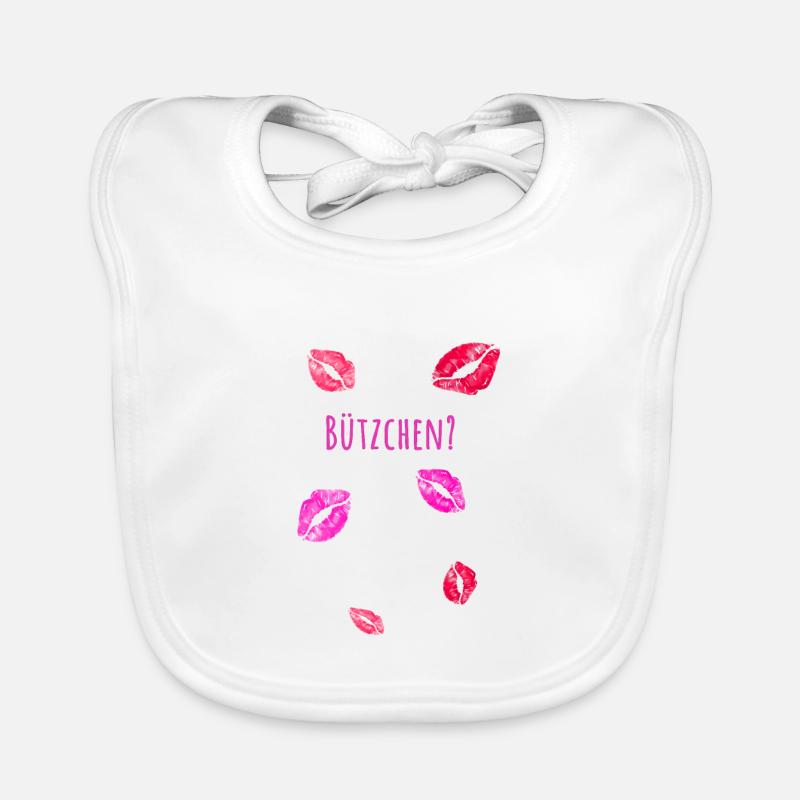 Bisous, bisous, carnaval, bisous - Bavoir bio Bébé - blanc