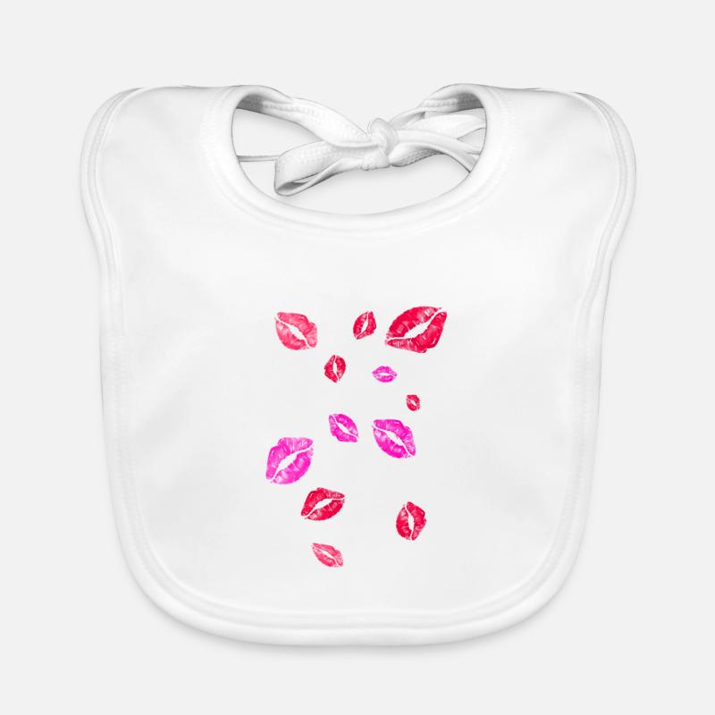 Embrasser la bouche, baisers, baiser, lèvres Bavoir bio Bébé
