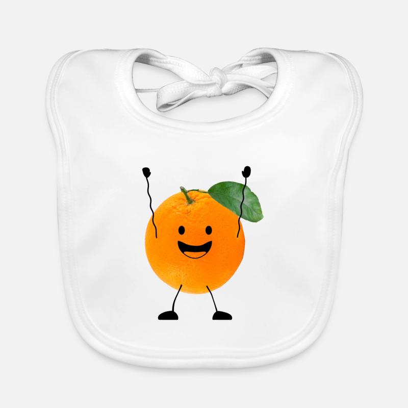 orange avec le visage Bavoir bio Bébé