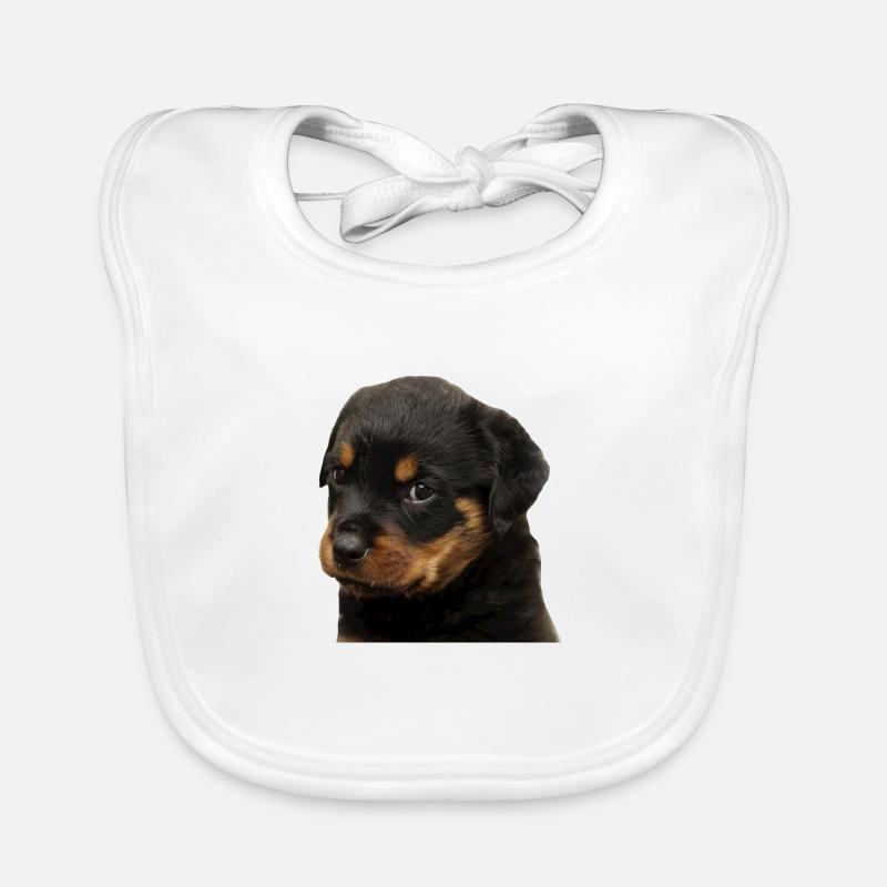 Mignon rottweiler chiot avec de grands yeux Bavoir bio Bébé