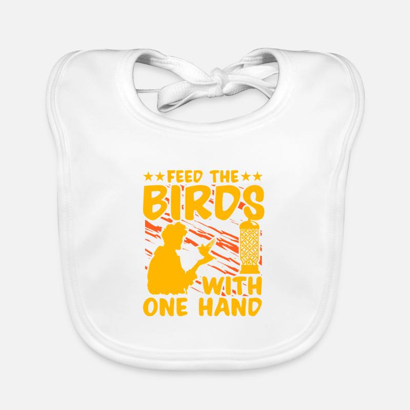 Füttern Sie die Vögel mit einer Hand Baby Bio-Lätzchen