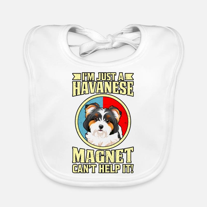 I'm just a Havanese Magnet can't help it Organic Baby Bibs