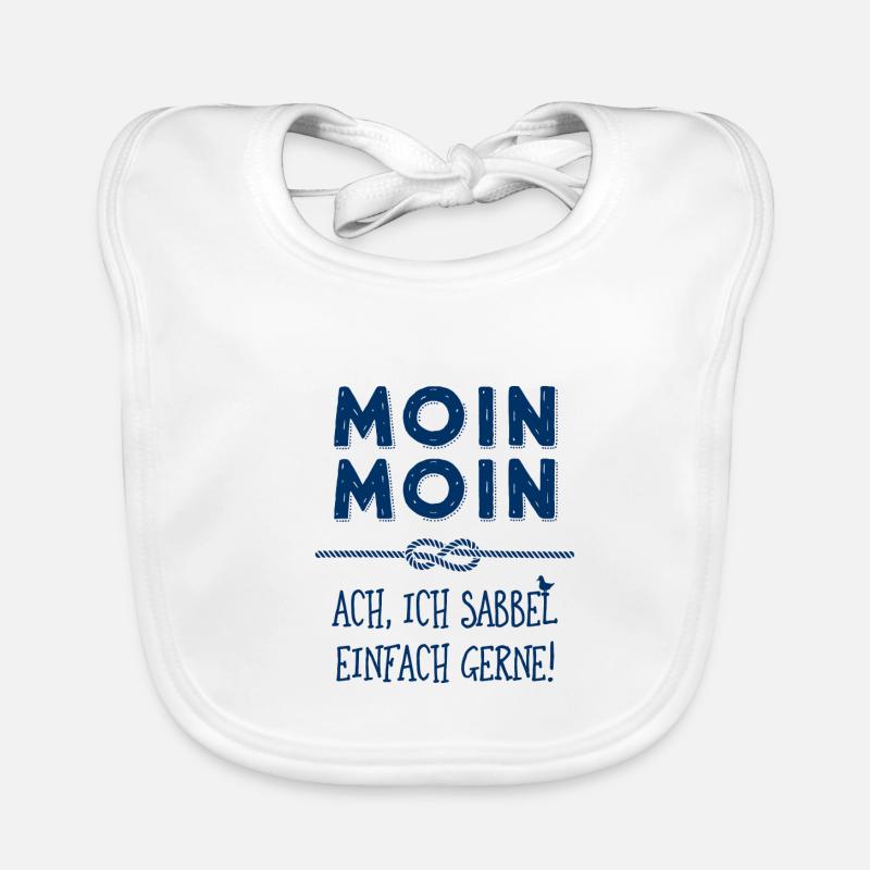 Moin Kapitän maritimer Schnack Baby Bio-Lätzchen