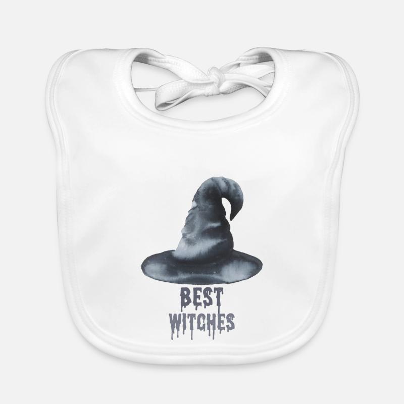 Witch - Organic Baby Bibs - white