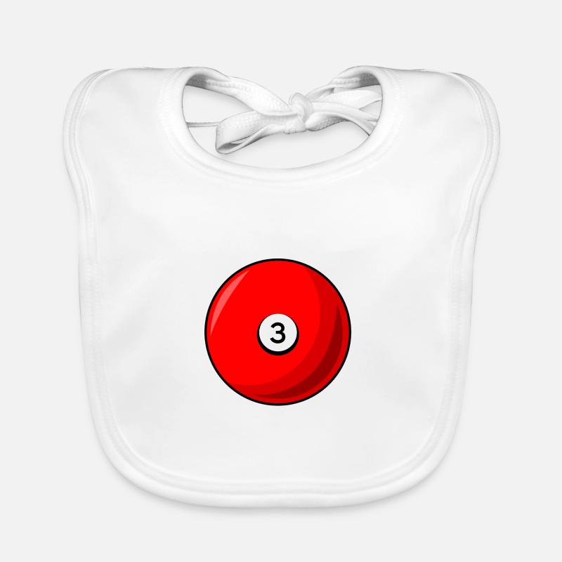 Billardkugel 3 rot Billard drei Baby Bio-Lätzchen