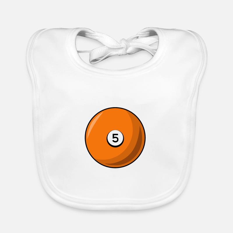 Boule de billard 5 Billard orange Cinq Bavoir bio Bébé