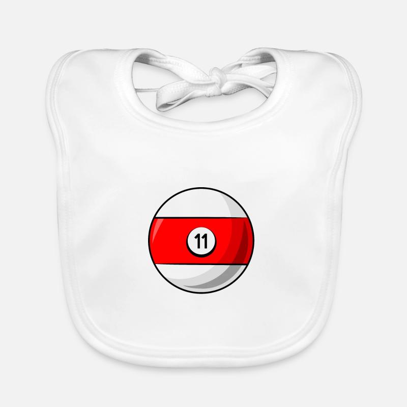 Boule de billard 11 billard rouge onze Bavoir bio Bébé