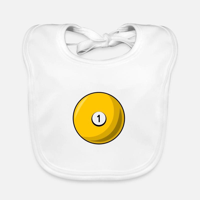 Billiard ball 1 yellow Billiards one Organic Baby Bibs