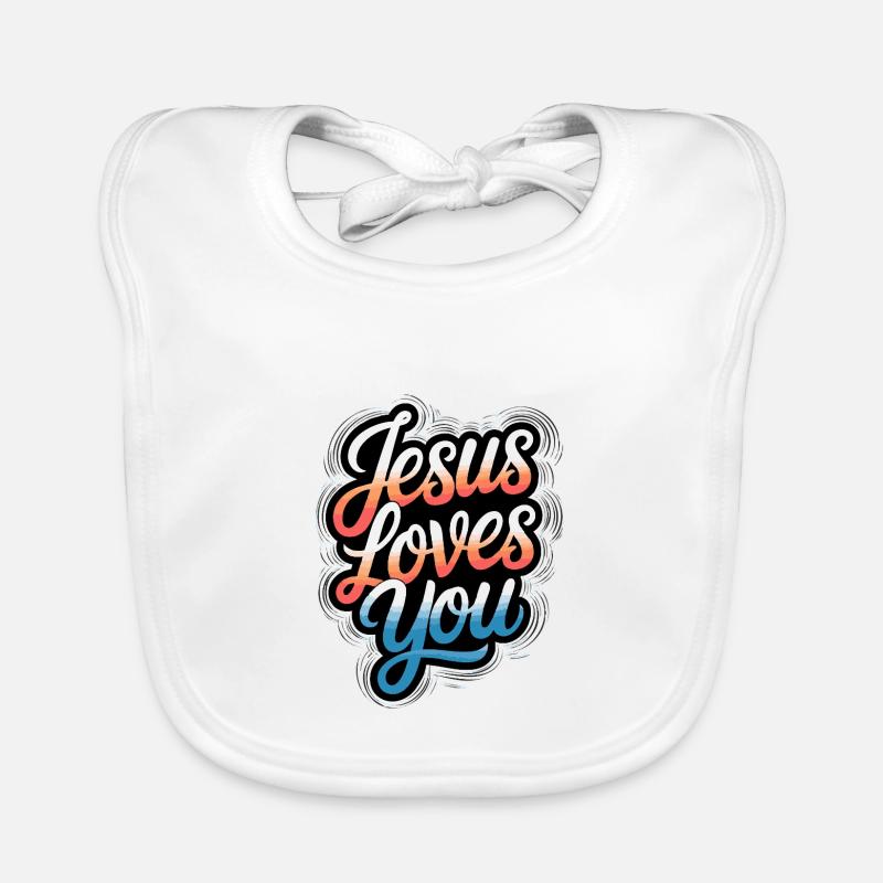 Jésus vous aime ! Bavoir bio Bébé