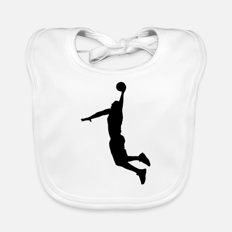 Joueur de basket-ball Slam dunk - Bavoir bio Bébé - blanc
