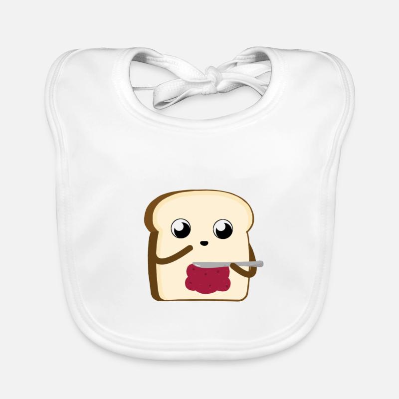 Bread smeared jam Organic Baby Bibs