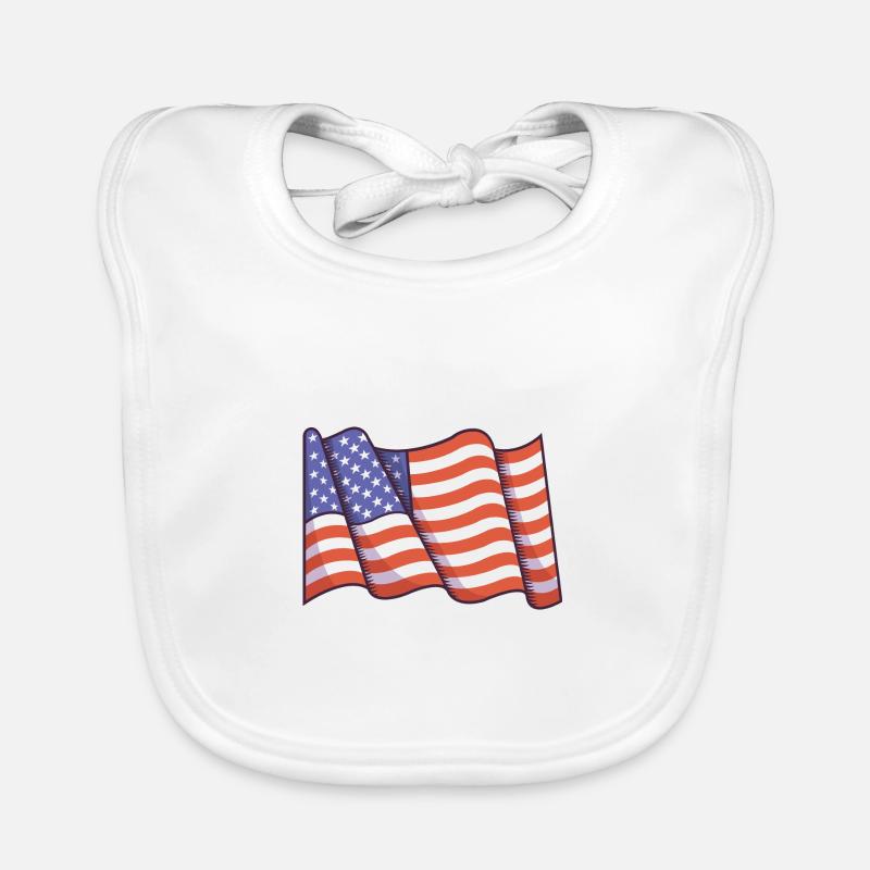Drapeau américain Bavoir bio Bébé