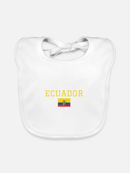 Equateur - Bavoir bio Bébé - blanc - Devant