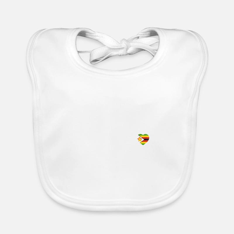 Zimbabwe - Bavoir bio Bébé - blanc