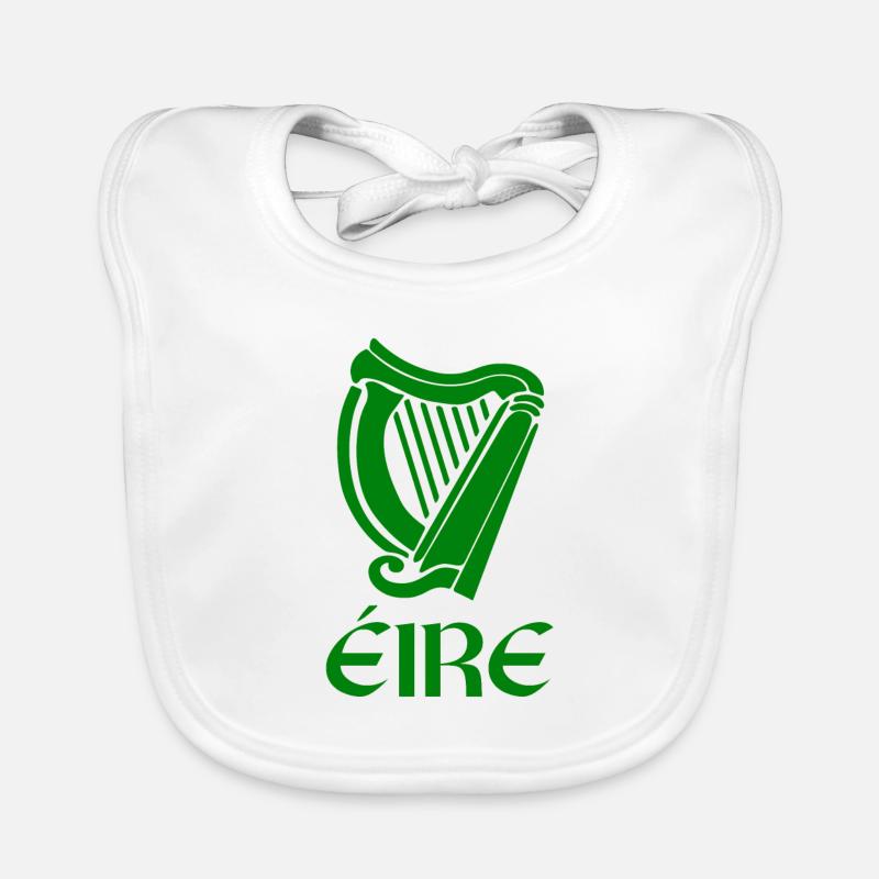 St Patricks Day Citation Eire avec harpe celtique Bavoir bio Bébé