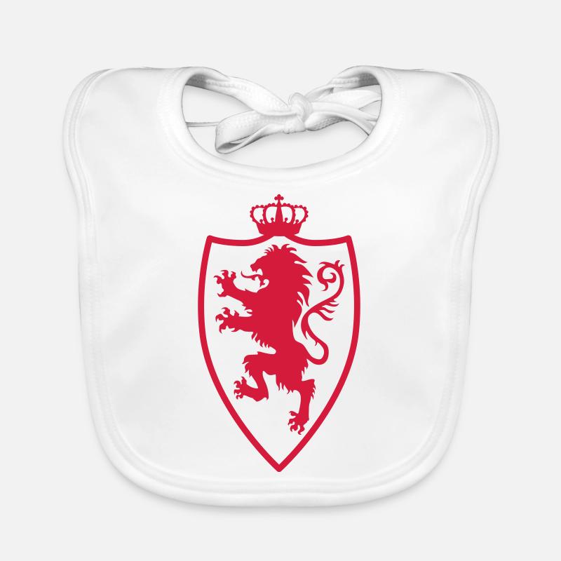 Knight Shield + lion and crown red gold 1c Organic Baby Bibs
