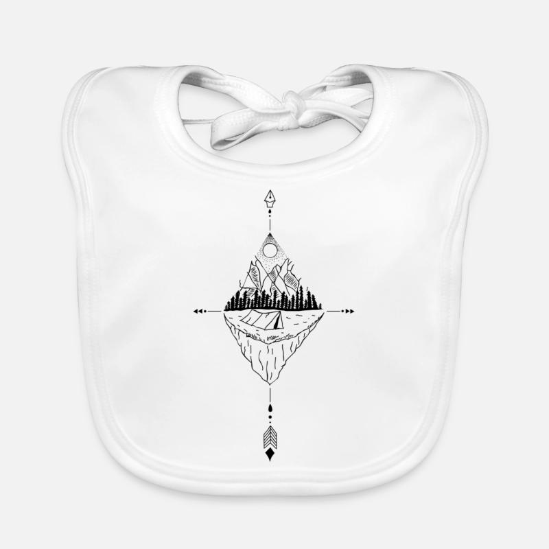 Camping between the mountains. Organic Baby Bibs
