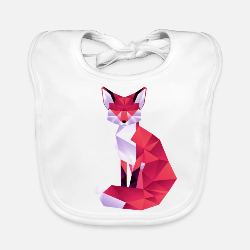 Fox red - Organic Baby Bibs - white