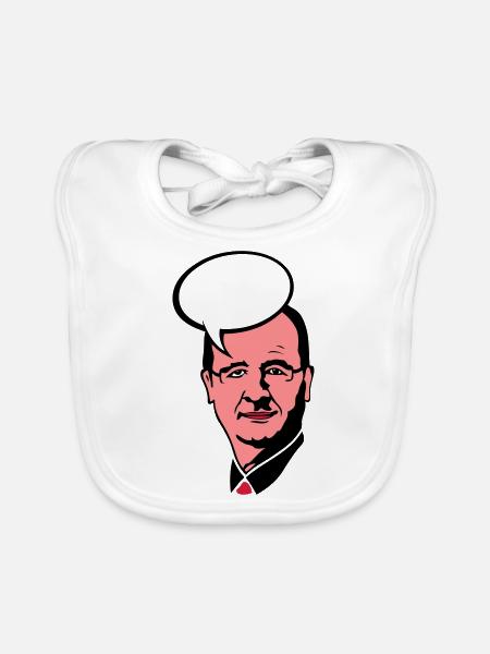 francois holland Präsident Blase Führer - Baby Bio-Lätzchen - Weiß - Vorne
