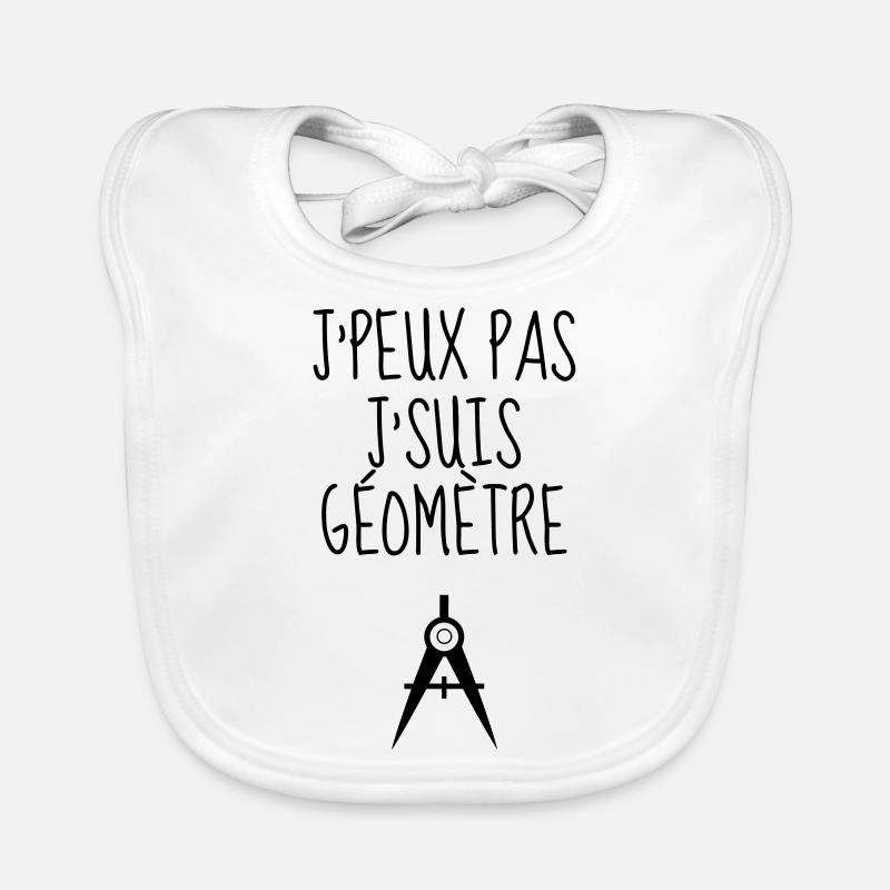 géomètre / topographe / topographie / geometre - Bavoir bio Bébé - blanc