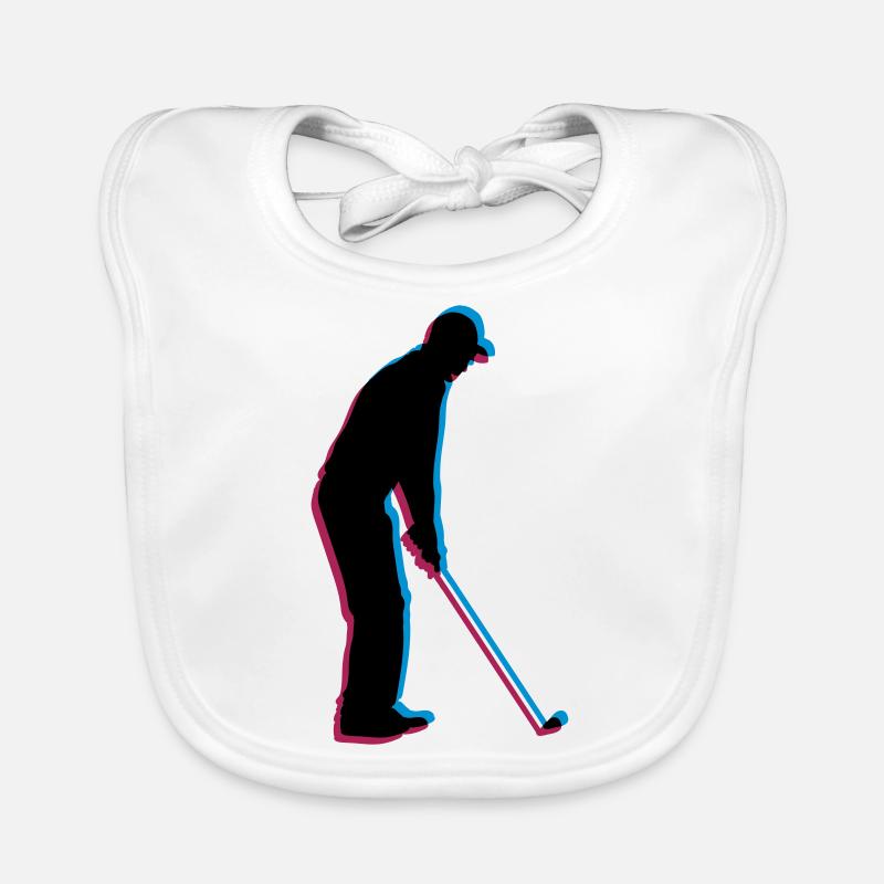 3D Silhouette Golf Bavoir bio Bébé