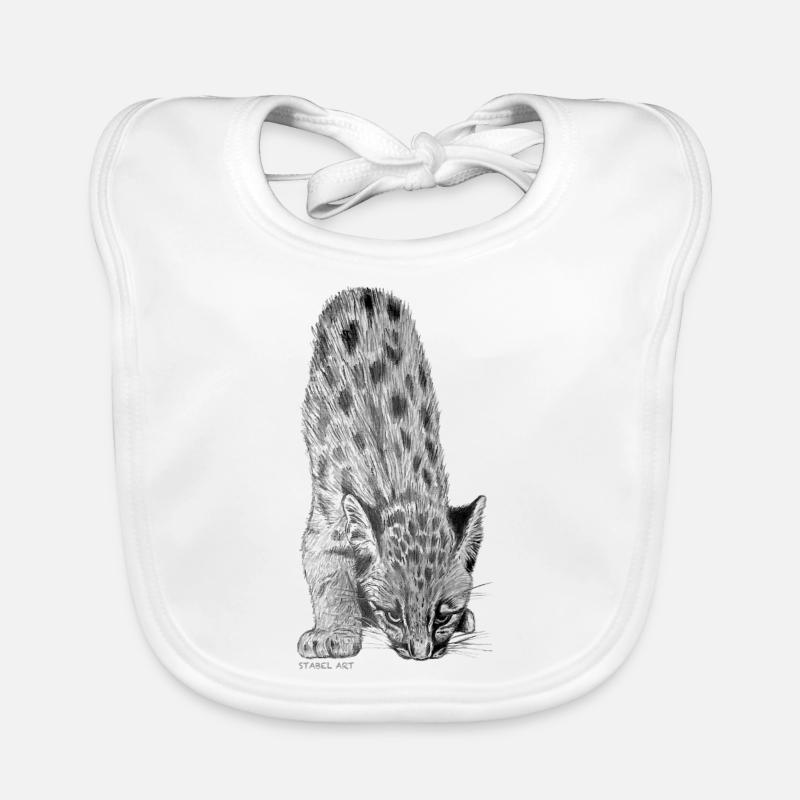 Berglöwe / Mountain lion - Baby Bio-Lätzchen - Weiß