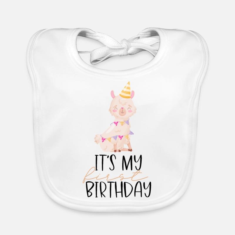 it's my first Birthday-Llama Geburtstagsshirt Baby Bio-Lätzchen
