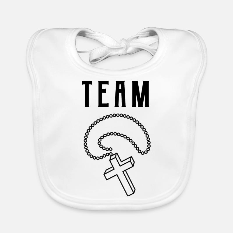 Team Catholique Croix Pendentif Bavoir bio Bébé