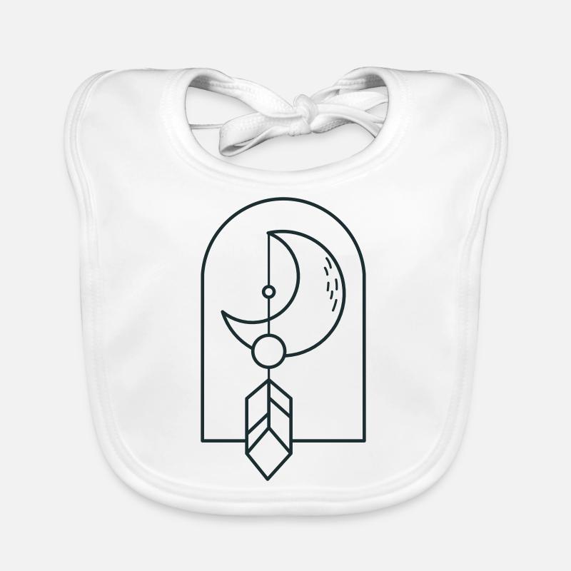 BOHO lune et plume de chute sur un arc Bavoir bio Bébé