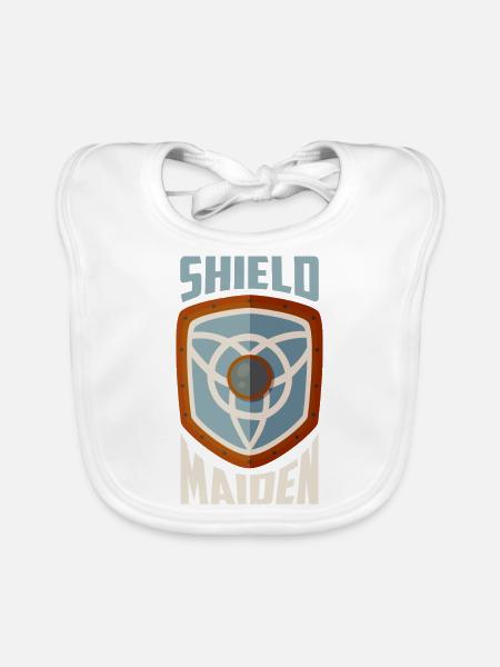 Shield Maiden Vikings Norse - Baby Bio-Lätzchen - Weiß - Vorne