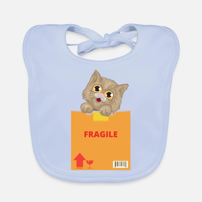 Fragile cat Organic Baby Bibs