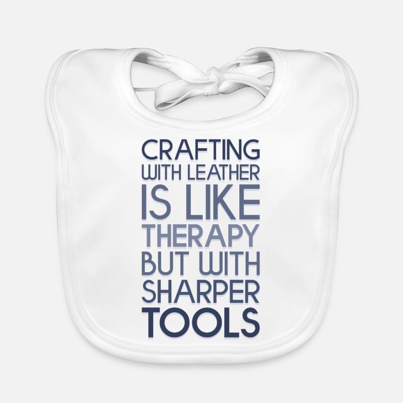 Leatherworking tools saying Organic Baby Bibs