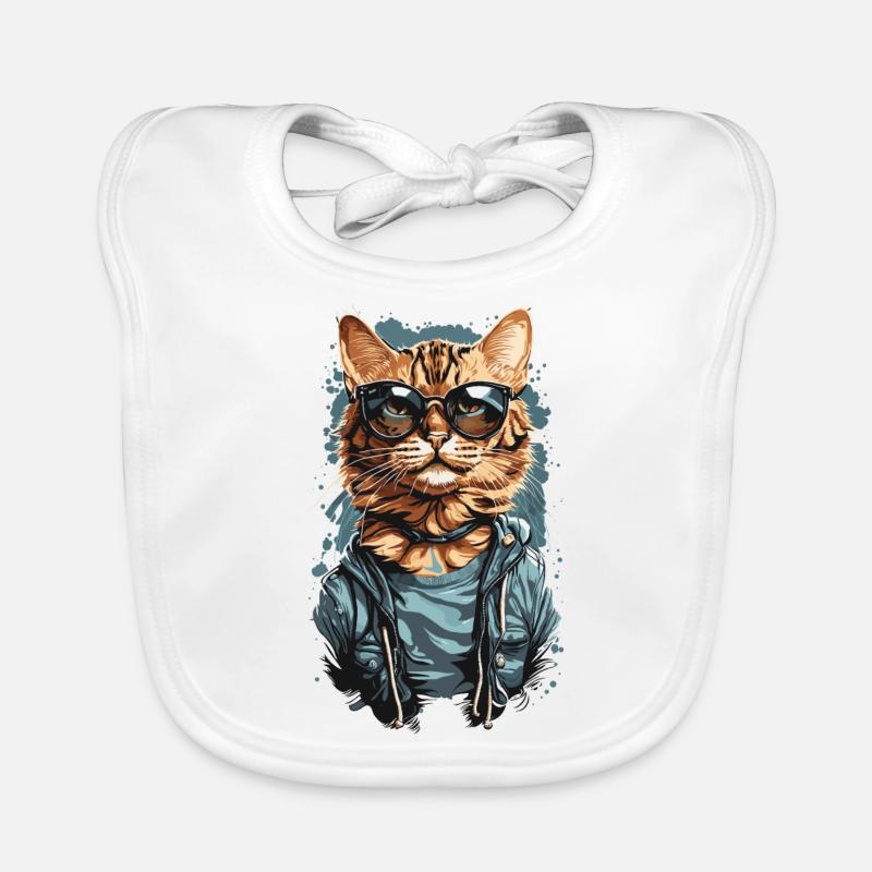 Cool design de chat Bengal pour les amoureux des chats - Bavoir bio Bébé - blanc