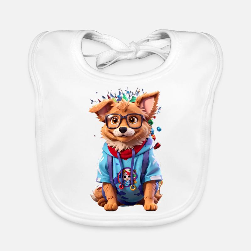 Cute dog Organic Baby Bibs