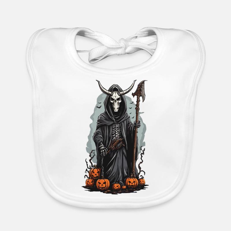 Grim Reaper Halloween Conception de druide démoniaque Bavoir bio Bébé