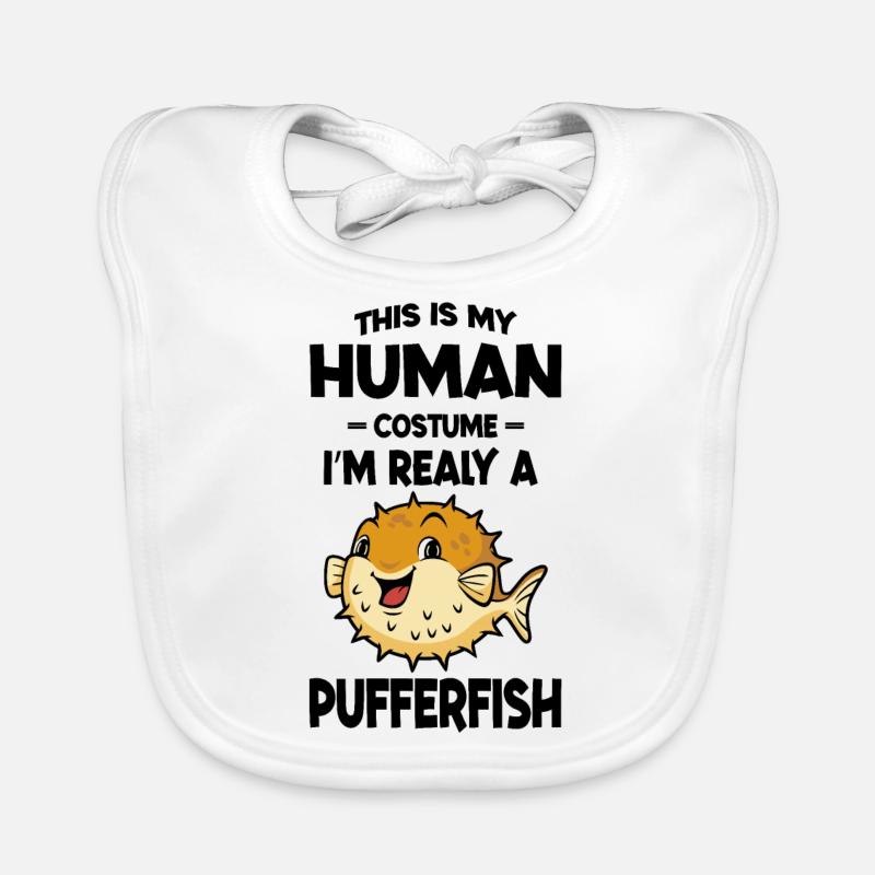 This is My Human Costume Im Really a Pufferfish Bavoir bio Bébé