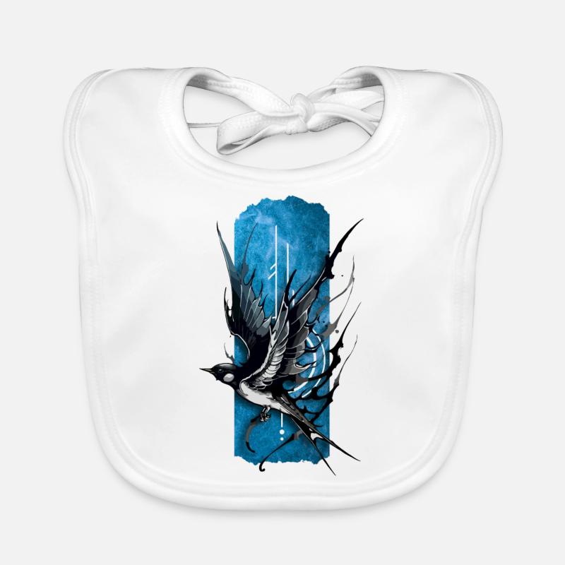 Graceful Soar: Elegant Flying Swallow Organic Baby Bibs