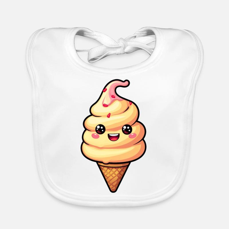 Création de crème glacée souriante Bavoir bio Bébé