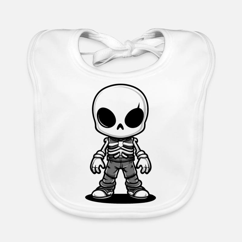 Squelette Bande Dessinée Halloween Bavoir bio Bébé