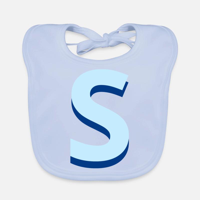 Pop und moderne blaue Buchstaben Baby Bio-Lätzchen