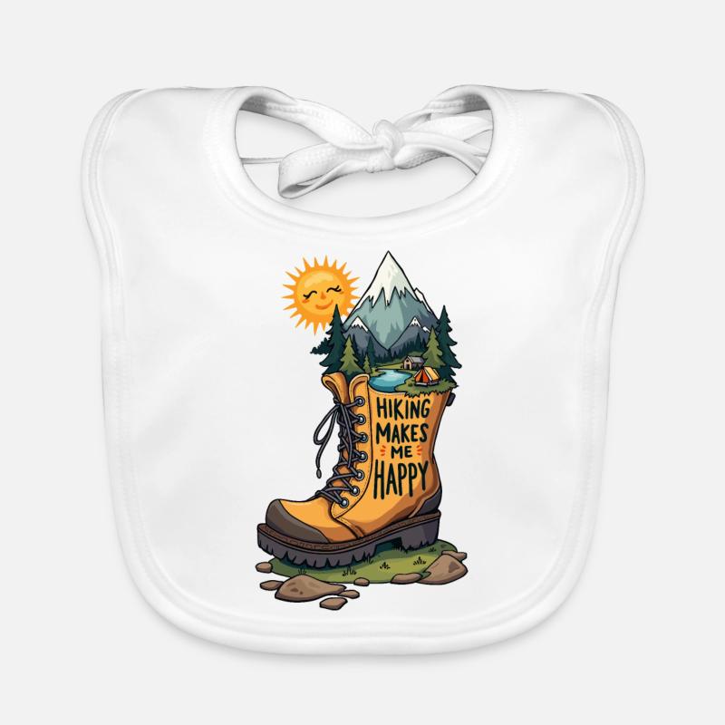 Hiking Makes Me Happy Organic Baby Bibs