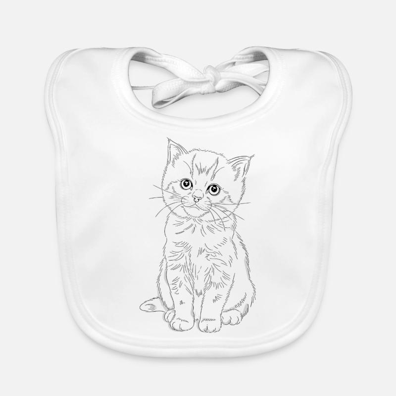 Shy kitten Organic Baby Bibs