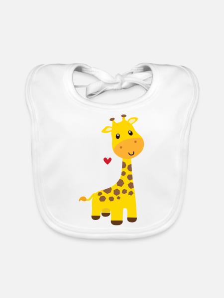 Giraffe - Organic Baby Bibs - white - Front