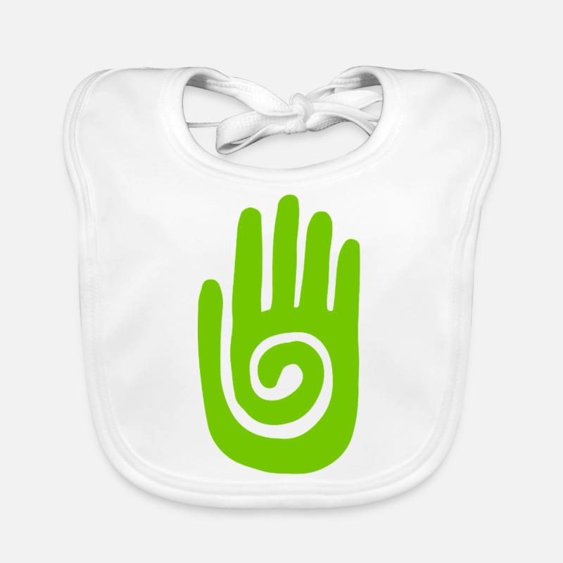 Chaman - Main de Guérison & Symbole de Protection - Vert Bavoir bio Bébé