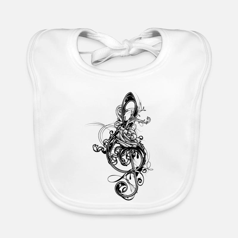 treble clef Organic Baby Bibs